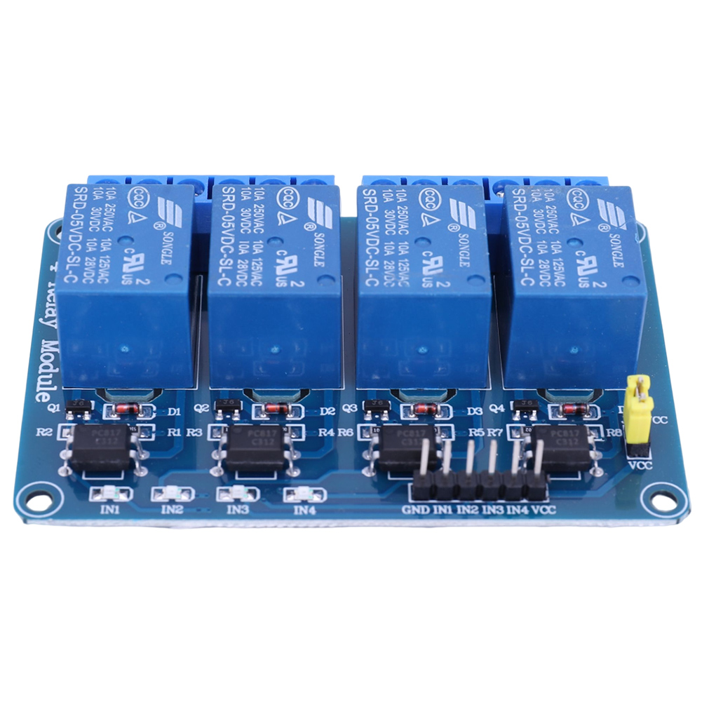 Плата реле 5В/12В на 4 канала  – обзор и цена Relay Module 5V