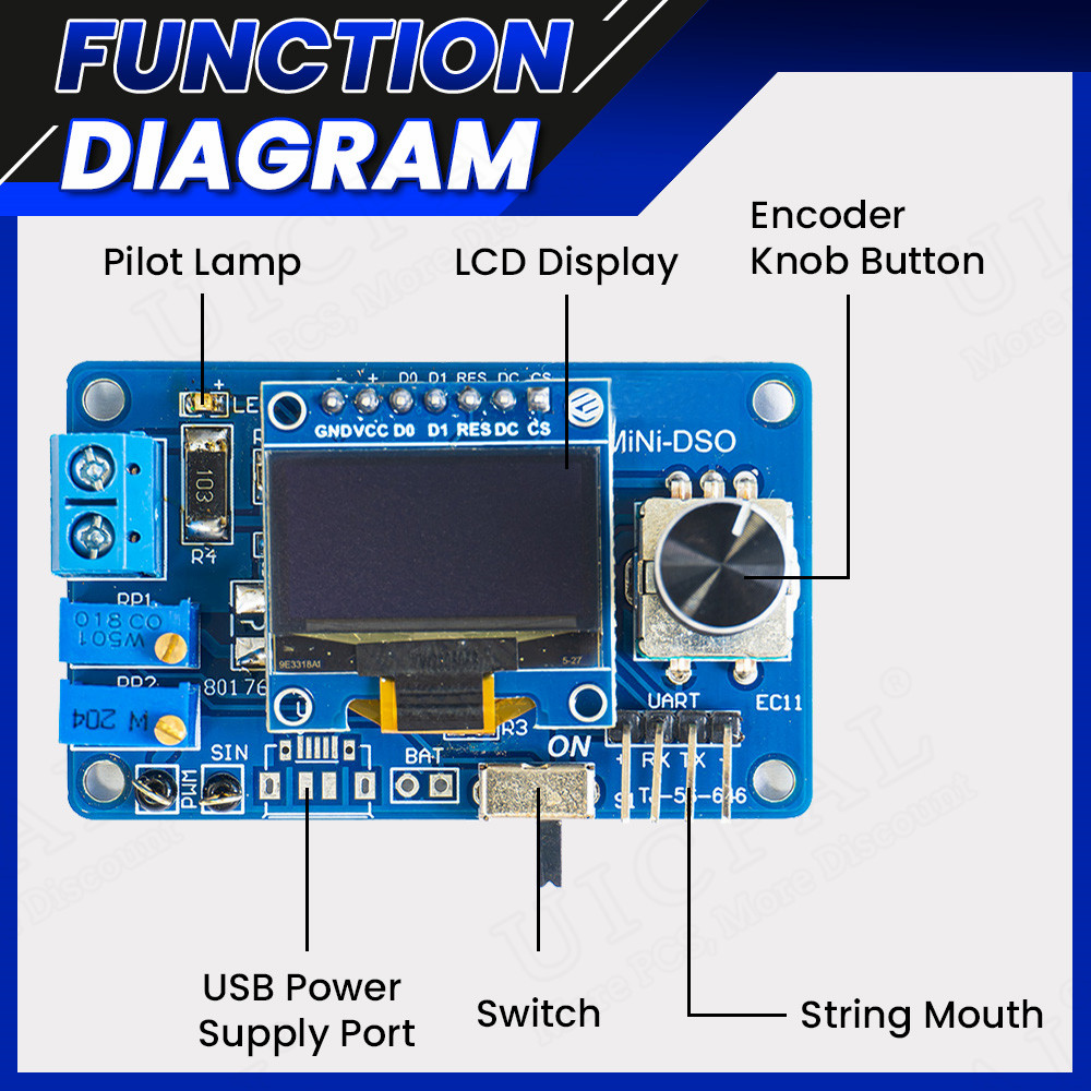 DIY мини-цифровой осциллограф  – обзор и цена Oscilloscope Dso Mini